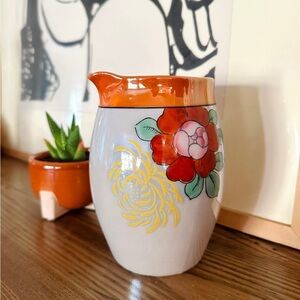 LAST CHANCE* DONATING Vintage Lusterware floral ceramic pitcher